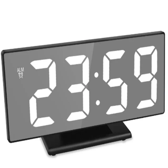 Digital Clock LED Screen Display  Multifunctional Electronic Alarm Mirror LED Clock Modern Decoration for Home Bedroom Decor