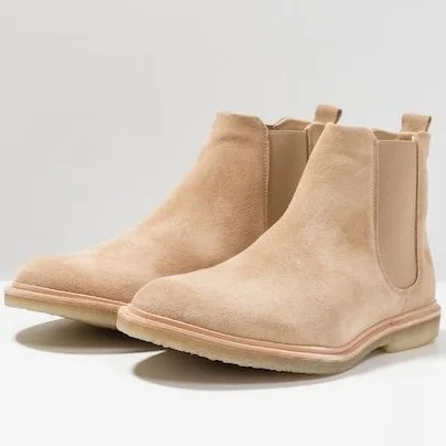 Camel Brown Suede Chelsea Boots Men,Elasticated Side Rubber Crepe Sole,Hand Made New Fashion Menankle Dress Boots Shoes - Men's Shoes,Chelsea Boots,Army Boots Product on Alibaba.com