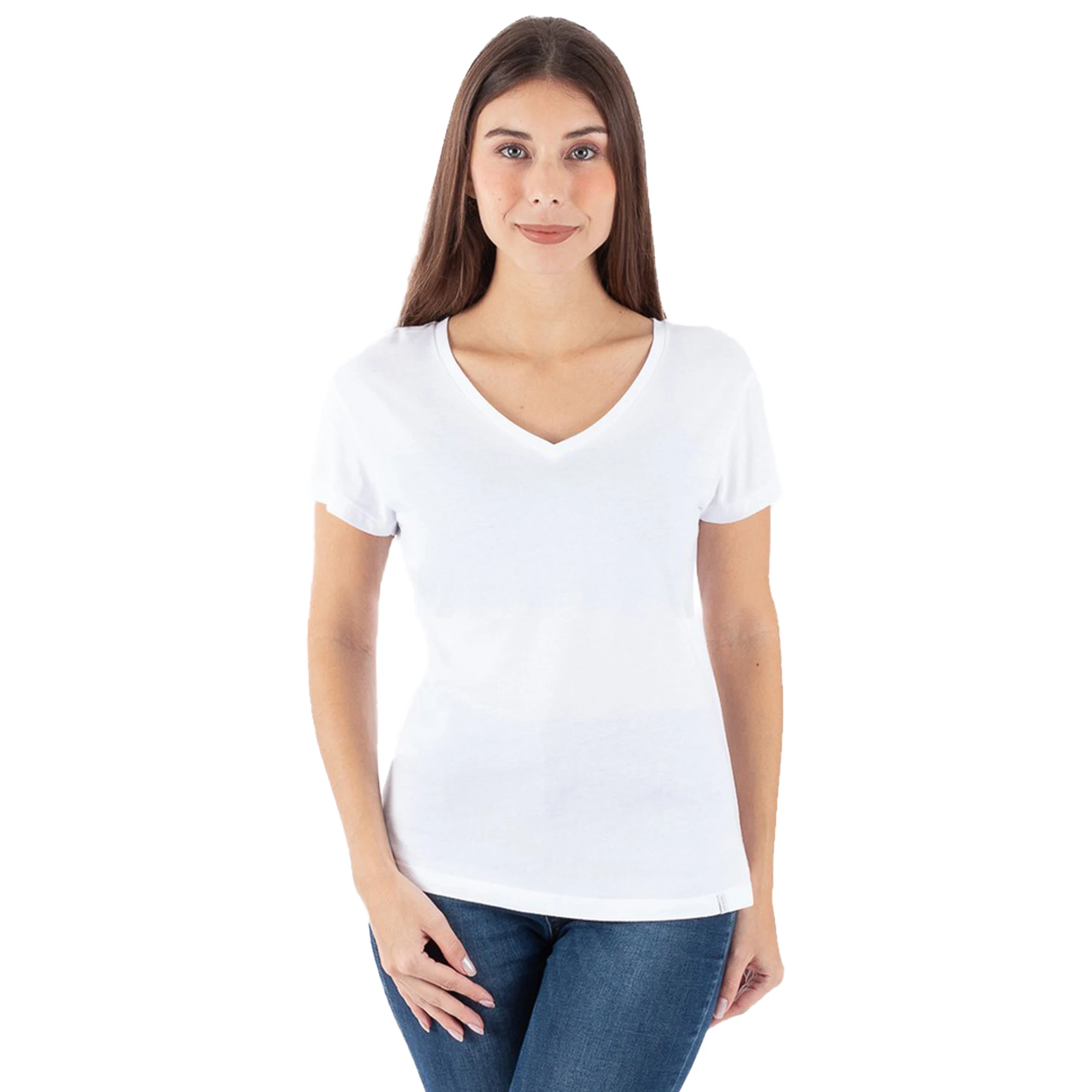 stretch v neck t shirt womens