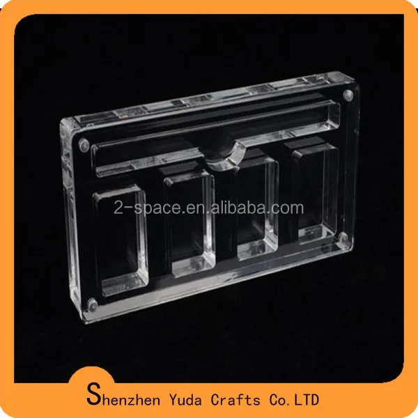 Plexiglass Magnetic Coin Display Frame Stackable Hexagon Single Medallion Display Block Clear Acrylic Hexagon Coin Case