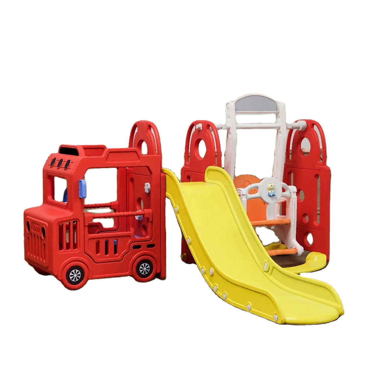 plastic playhouse with slide and swing