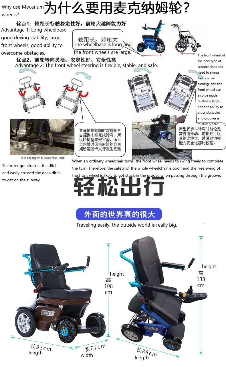 New Trending  manufacturer direct sell lying reclining standing electric wheelchair for elder and disabled people manufacture