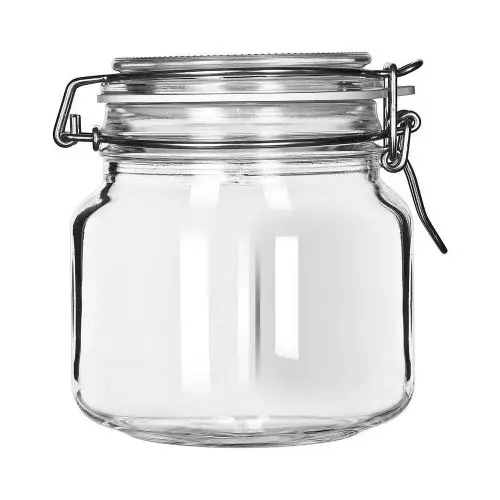 Hot Sale Empty 3.5 Glass Jar Glass Storage Jars With Airtight Locking Clamp  Lid Premium Quality Wholesale Prices Customized Bulk