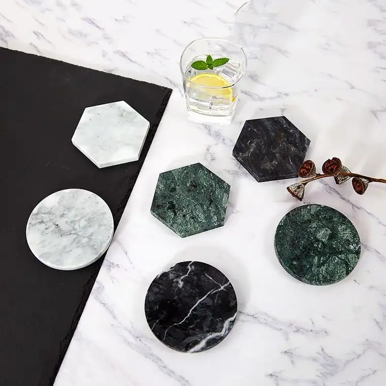 Natural Black Marble Coaster Suitable For Highend Clubs,Bars,Hotels