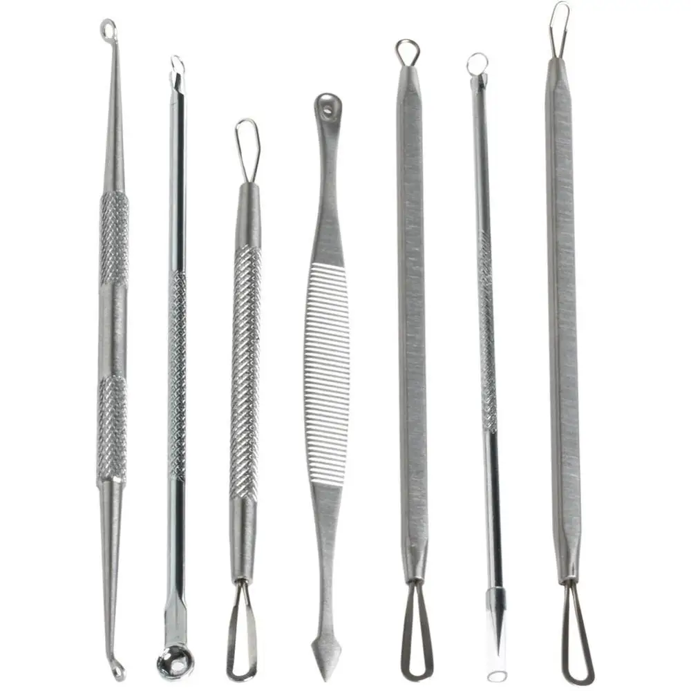 Set of 7 Blackhead Pimple Blemish Comedone Acne Extractor Remover Tool Set Kit Wholesale 2022