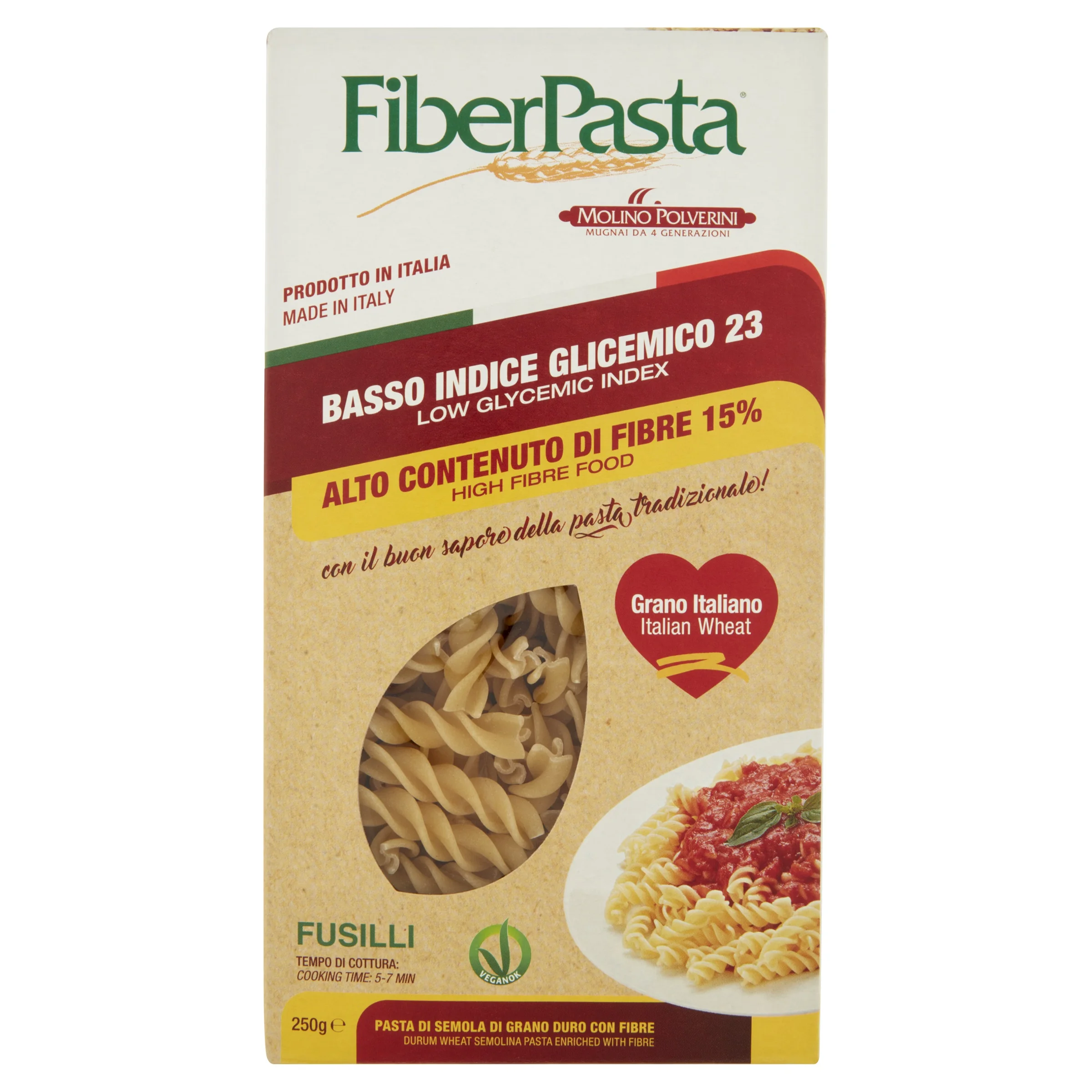 Italian Premium Quality Fusilli Pasta 250g With Low Glycemic Index 23