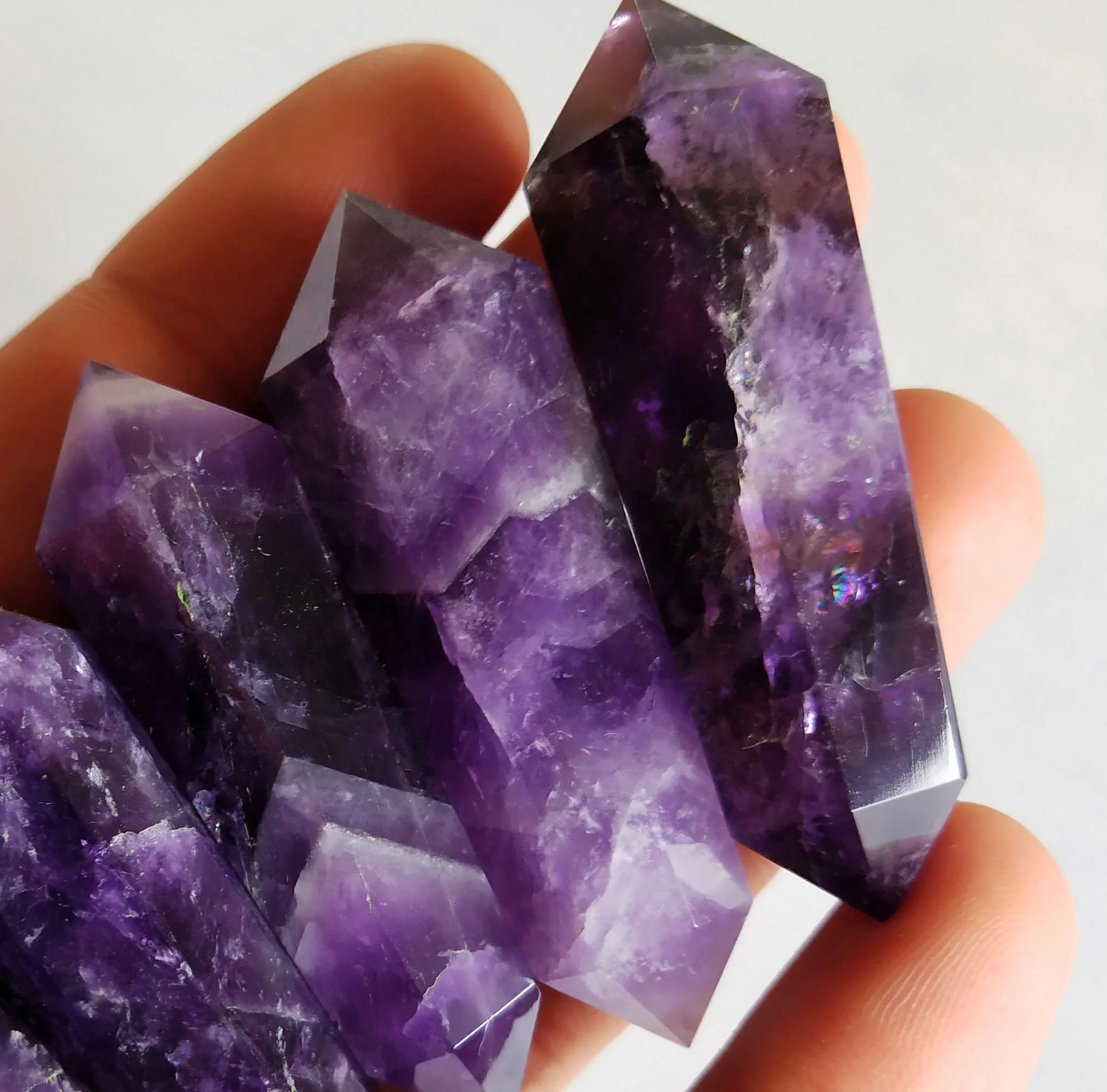 Details about   Natural Dream Amethyst Quartz heart Crystal Double Point Healing 1pc