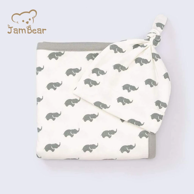 Одеяло для ребенка с регулируемым запахом Джерси хлопковые пеленки органический хлопок принт органическое детское одеяло комплект шапок