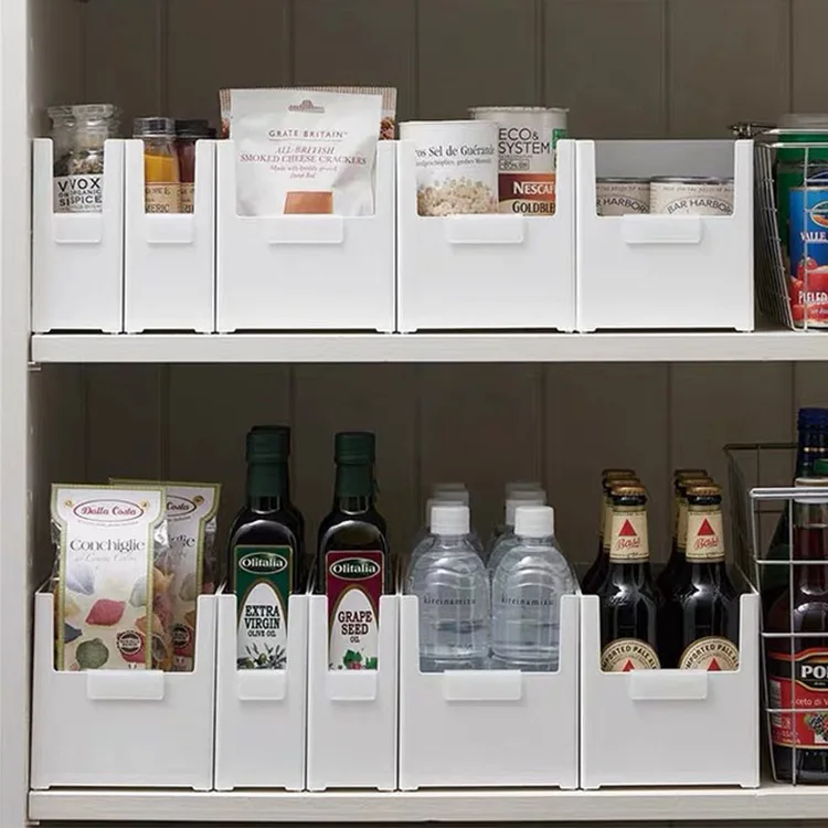 simple white kitchen pantry storage bins