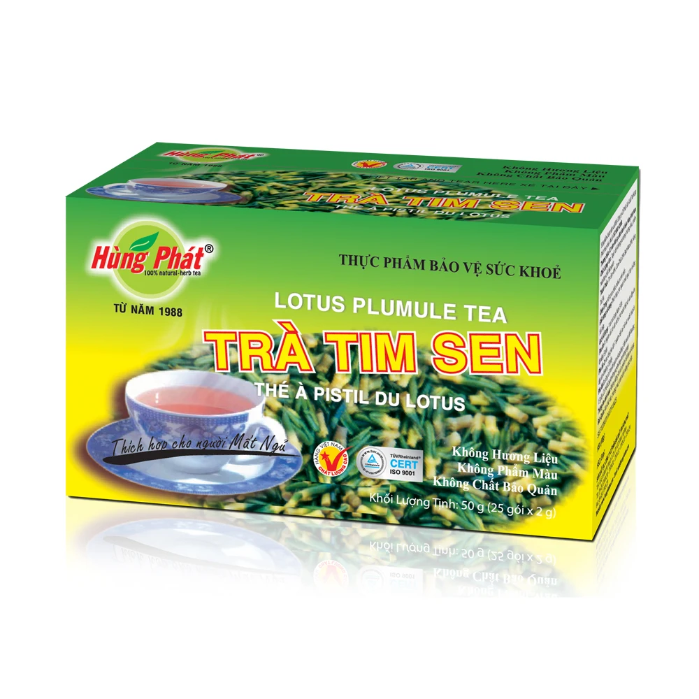 lotus plumule tea from vietnam blended flavored herbal bagged