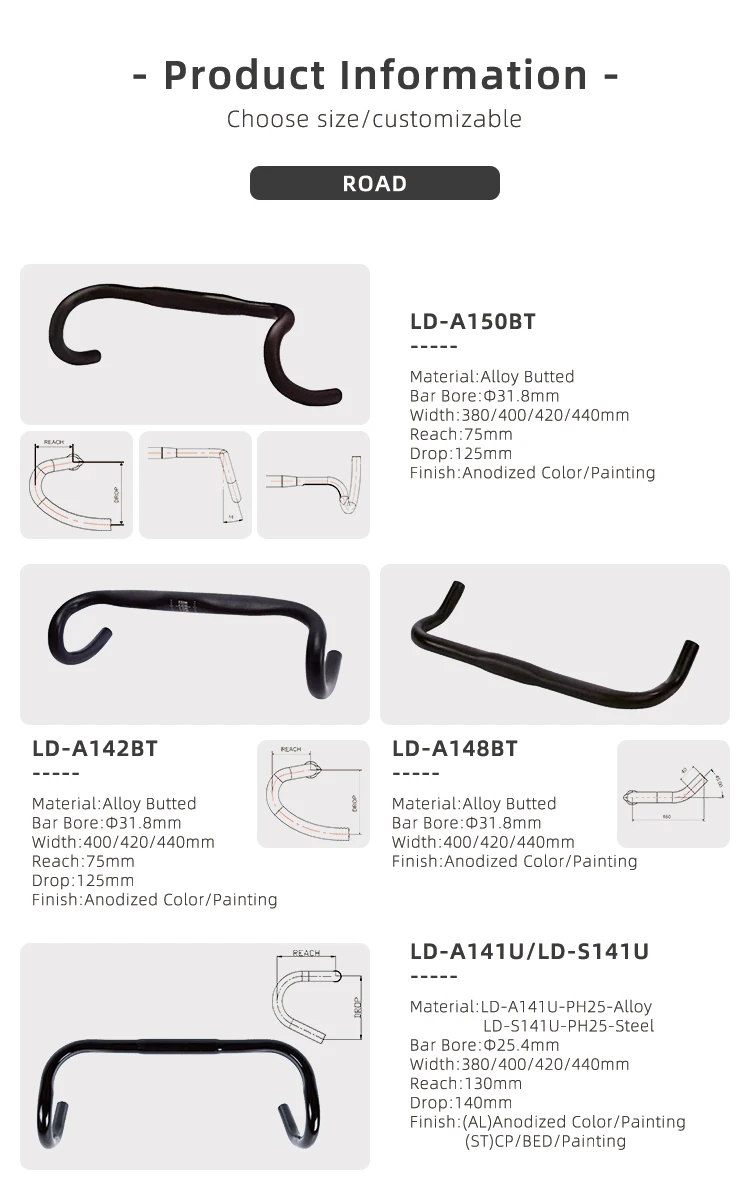 Bicycle Handle Bar Landon Bike Handlebar Parts Aluminum Alloy Cycling