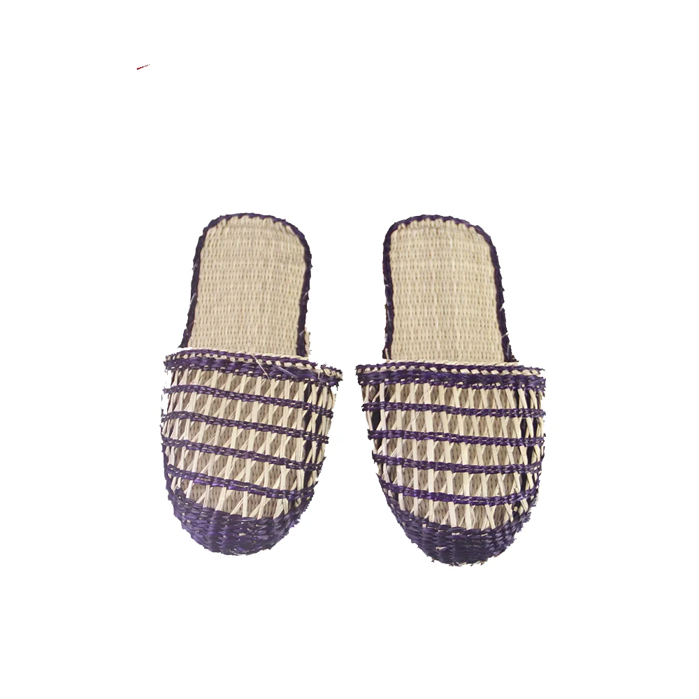 Rustic Style New Collection Attractive Rattan Seagrass Straw Slippers Outdoor Flat Weaving Sandals Slide for Women From Vietnam