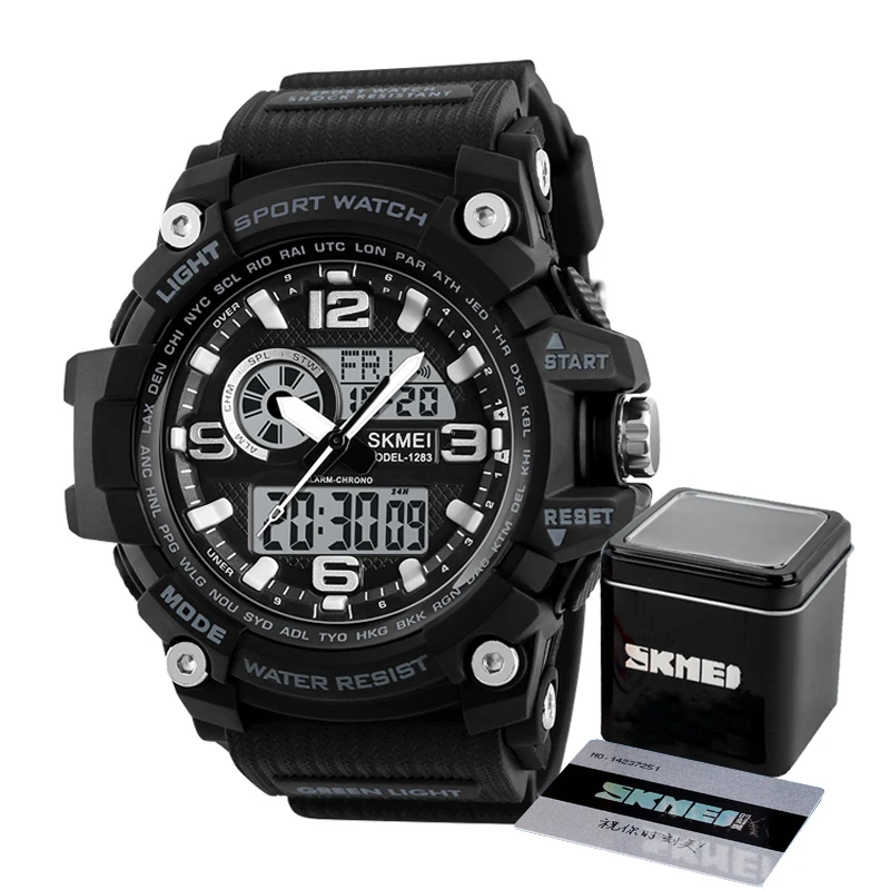 New Skmei 1283 Dual time relojes hombre waterproof  jam tangan sports digital wrist watches
