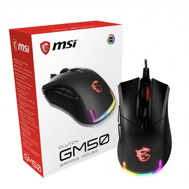 MSI CLUTCH GM50 Gaming USB Mouse - 7200 DPI & 1ms Polling