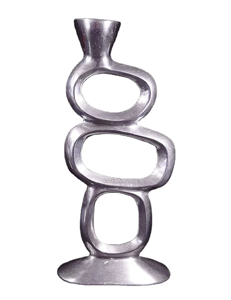 Porte-bougies 3 Branches Vintage – Métal Peint Main – Multicolore – Mid Century