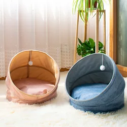New Arrivals Lovely pet cages, carriers & houses luxury dog cat house cave Linen Folding pet bed cat cave