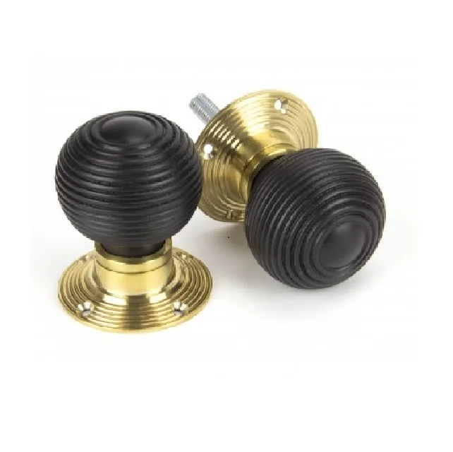 Ebony Door Knobs  Wooden Beehive Door Knobs