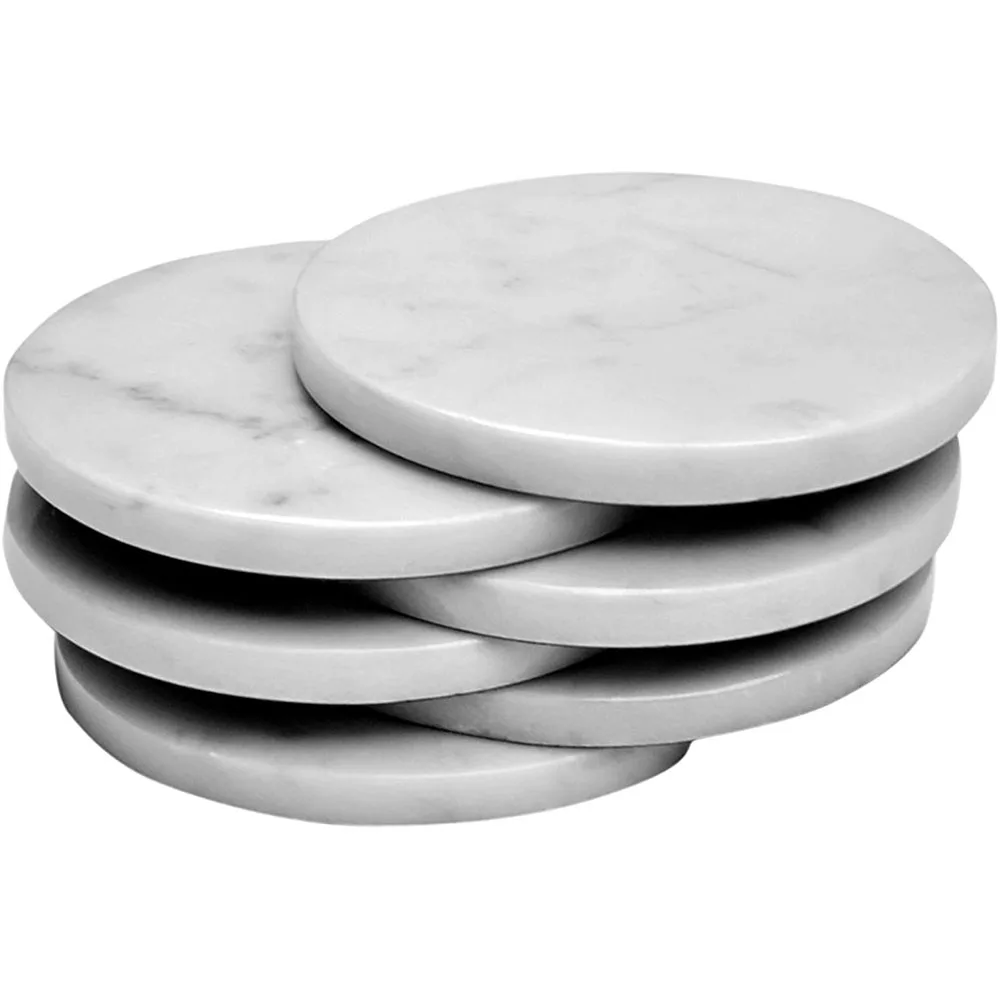 Gradea Global White Marble Coaster For Drinks Decorative Trays For
