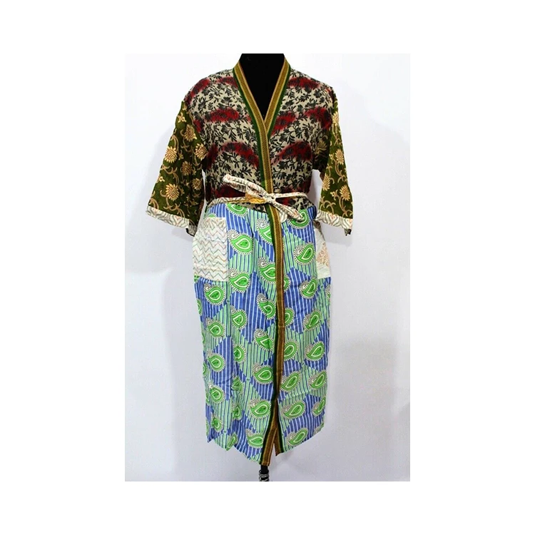 Vintage Pure Silk Sari Kimono Printed 