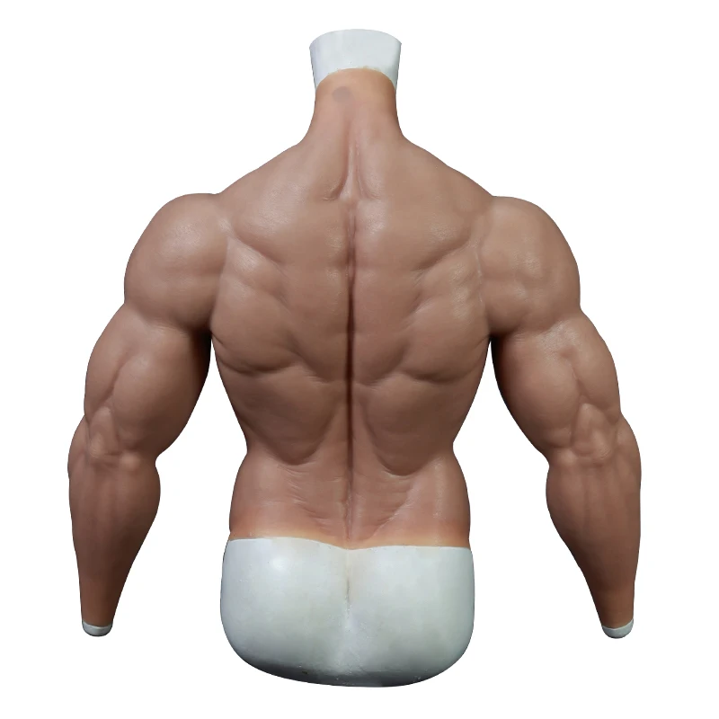 Men Fake Muscle Suit, Realistics Silicone Bodysuit for Cosplay Crossdressers