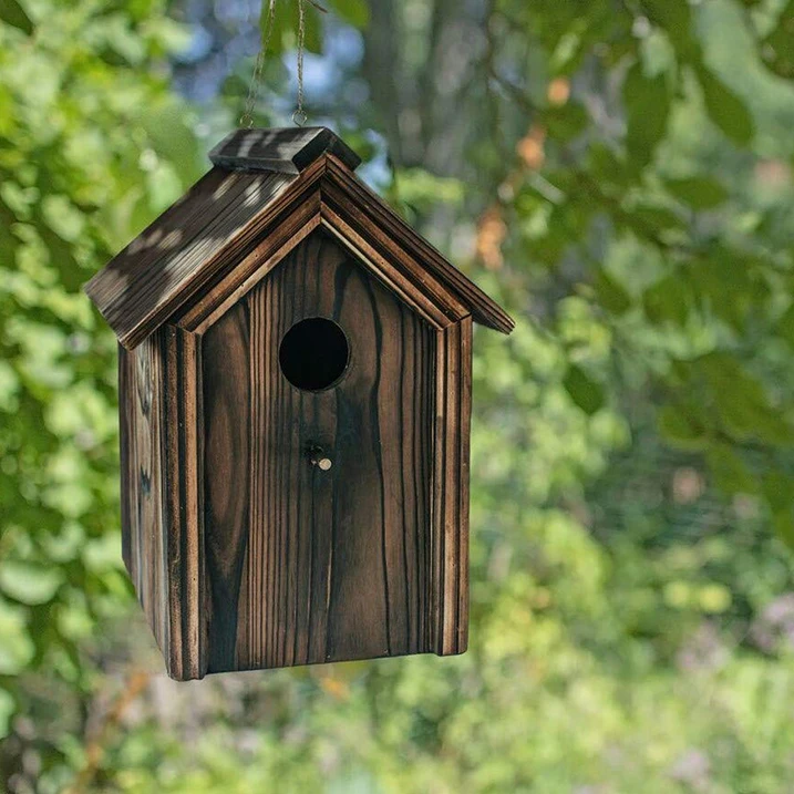 实木没有绘画天然鸟房子 - buy no painting natural bird house