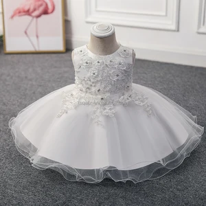 MQATZ Hot Sale Tulle Flower Girls Dresses Lace Appliqued Baby Cute Dress for Little Girl Pageant Gowns