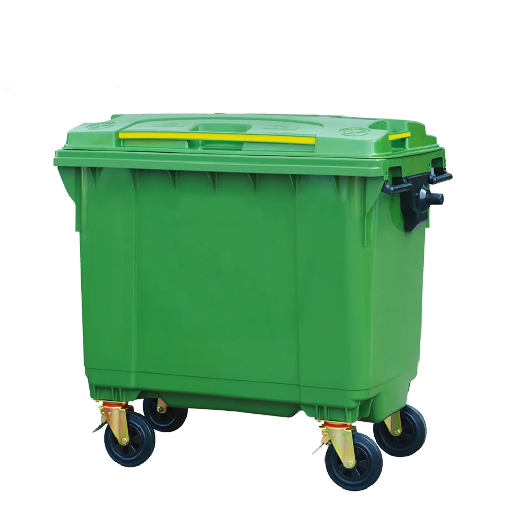 Large 660L Storage Trash Can with 4 Wheels Waste Bin - China