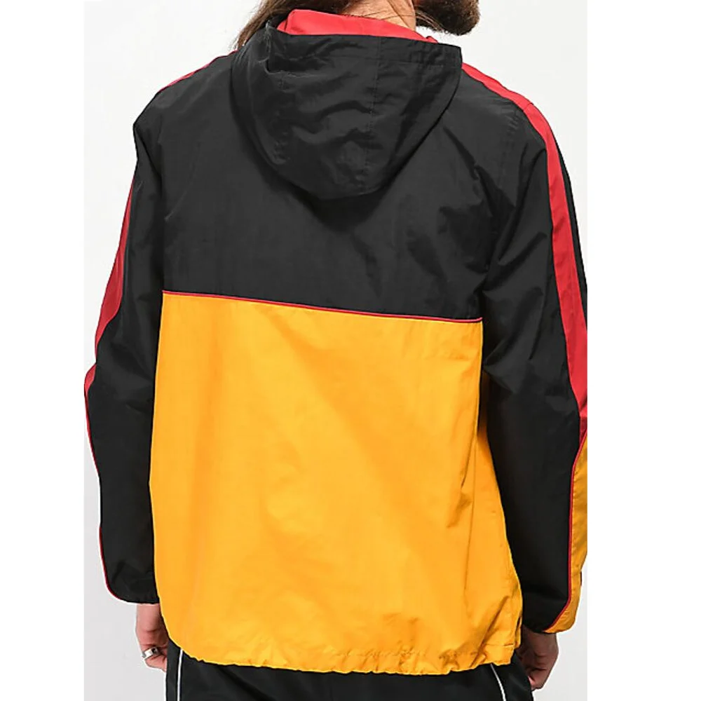 Regular Fit Men's Color Block Windbreaker Jacket with Pouch