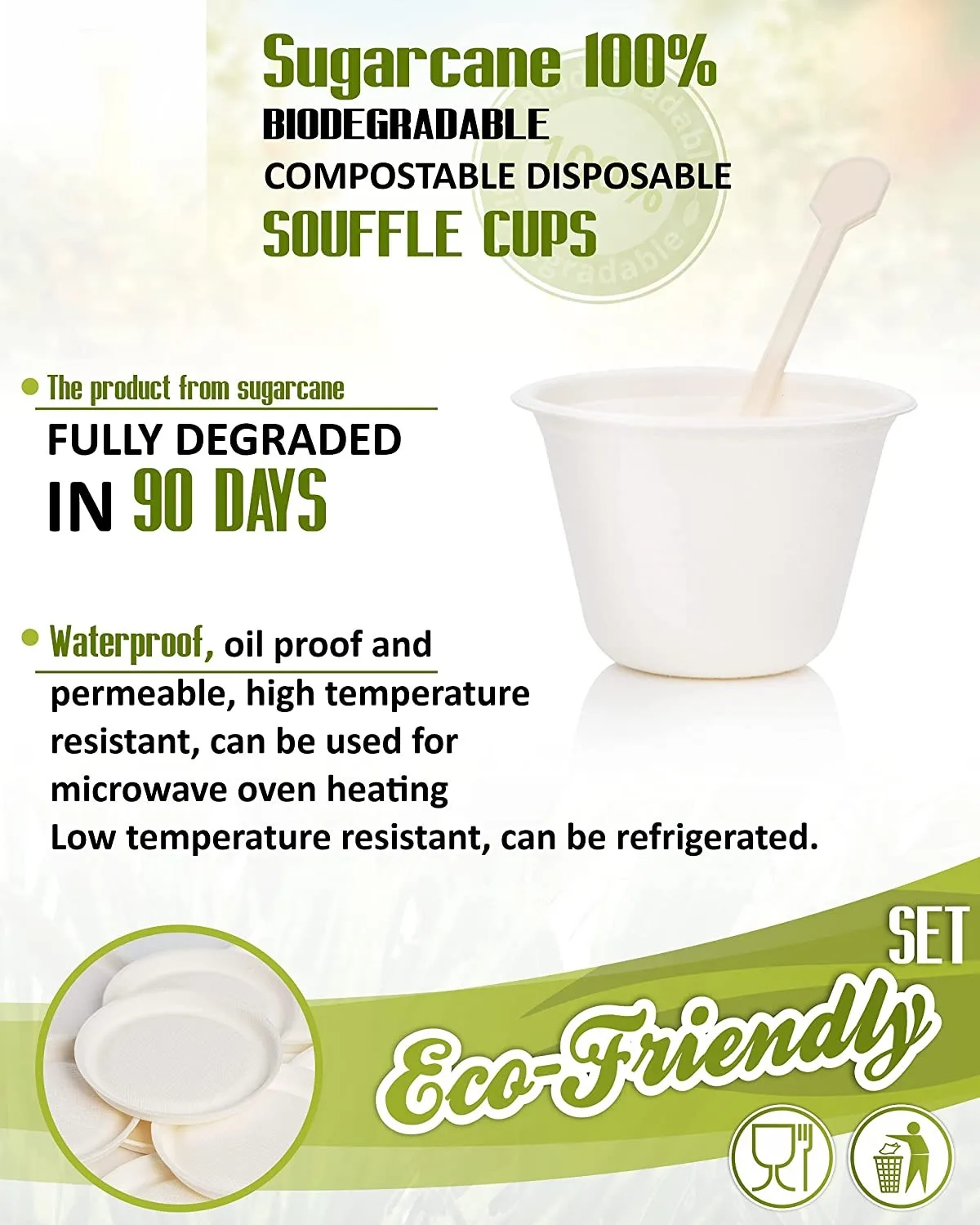 Plastic Sugarcane Paper Coffee Cups Lids Disposable Cup Dome Lid