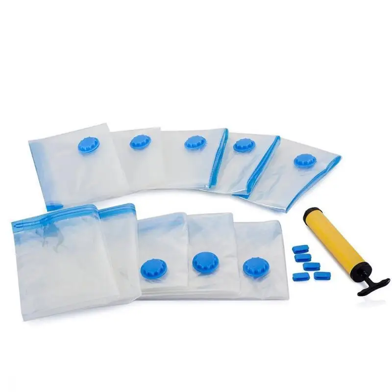 Beauenty Set Of 7 Pieces Vacuum Seal Storage Bags With Suction Pump - Clear  Blue 70X100 Cm