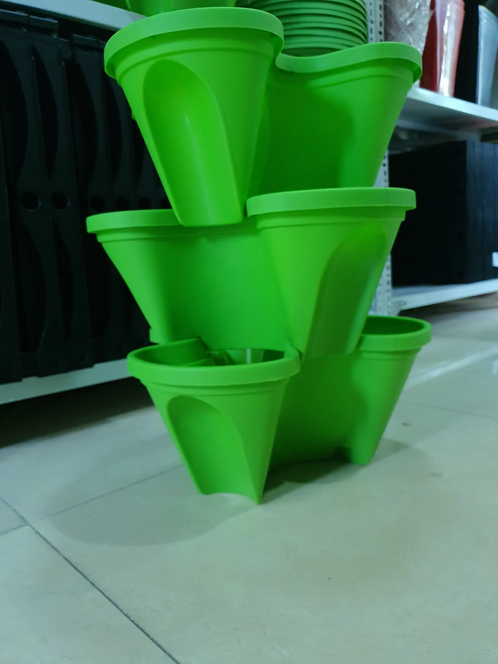 Stackable Flower Pots Tower Stacking Vertical Plastic Garden Planter