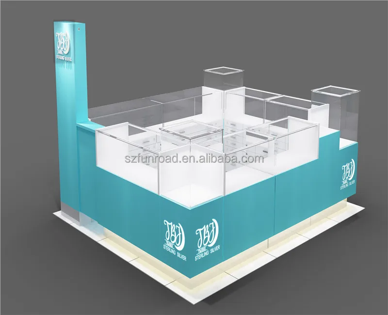 China supplier custom jewelry and watch display kiosk design / display showcase for jewelry store