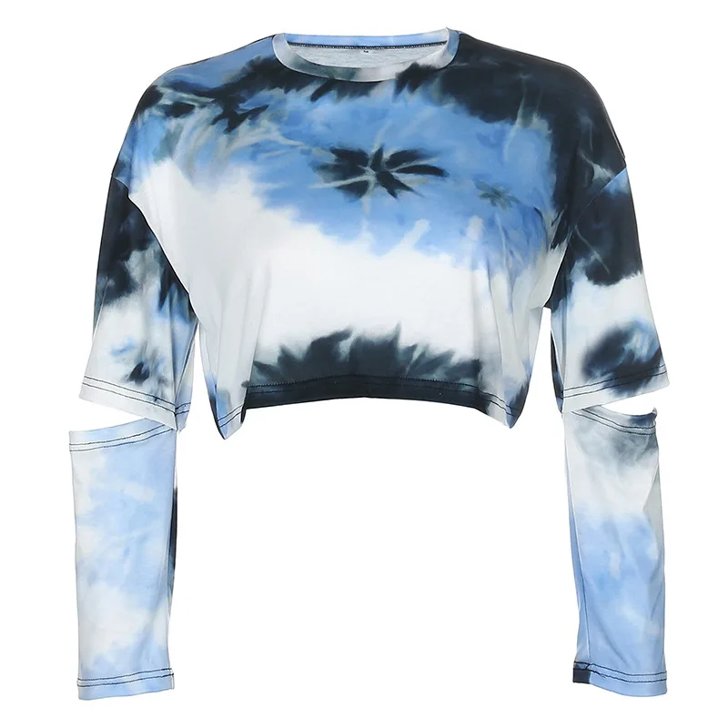 Buffalo Bills Womens Tie-Dye Rush Cropped Sweater FOCO