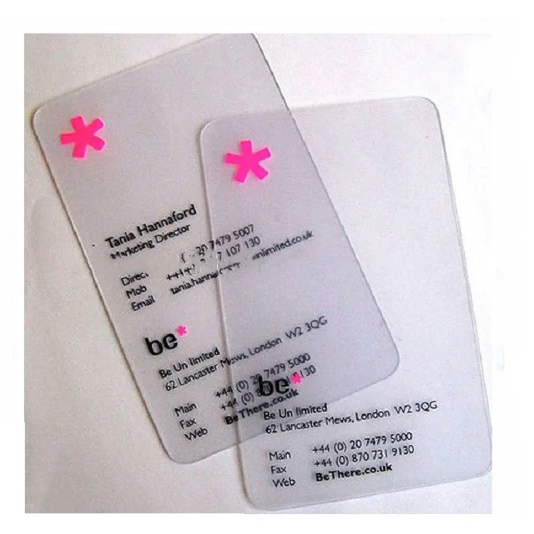 Hot Sale Printing Transparent Plastic PVC custom logo business cards