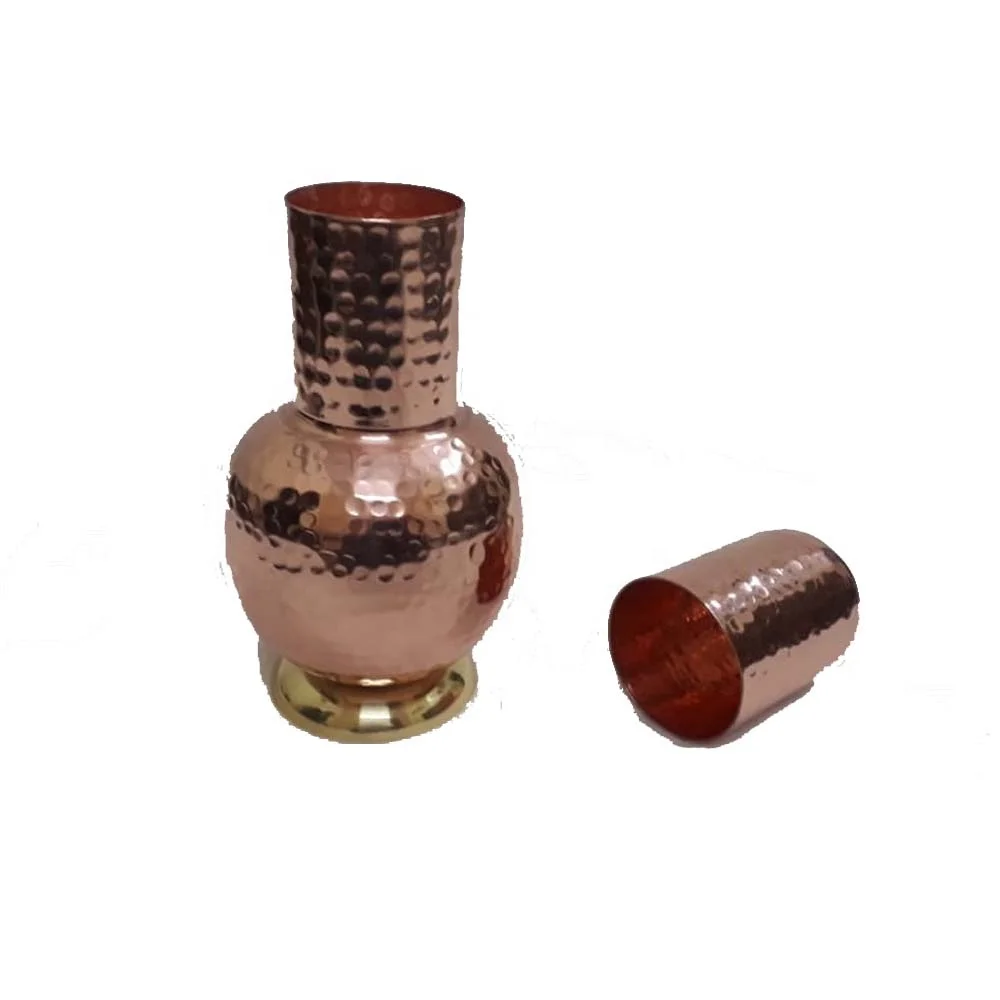 Large Funky Copper Metal With Modern Ticket Print Water Bottle Antique Copper Water  Bottle