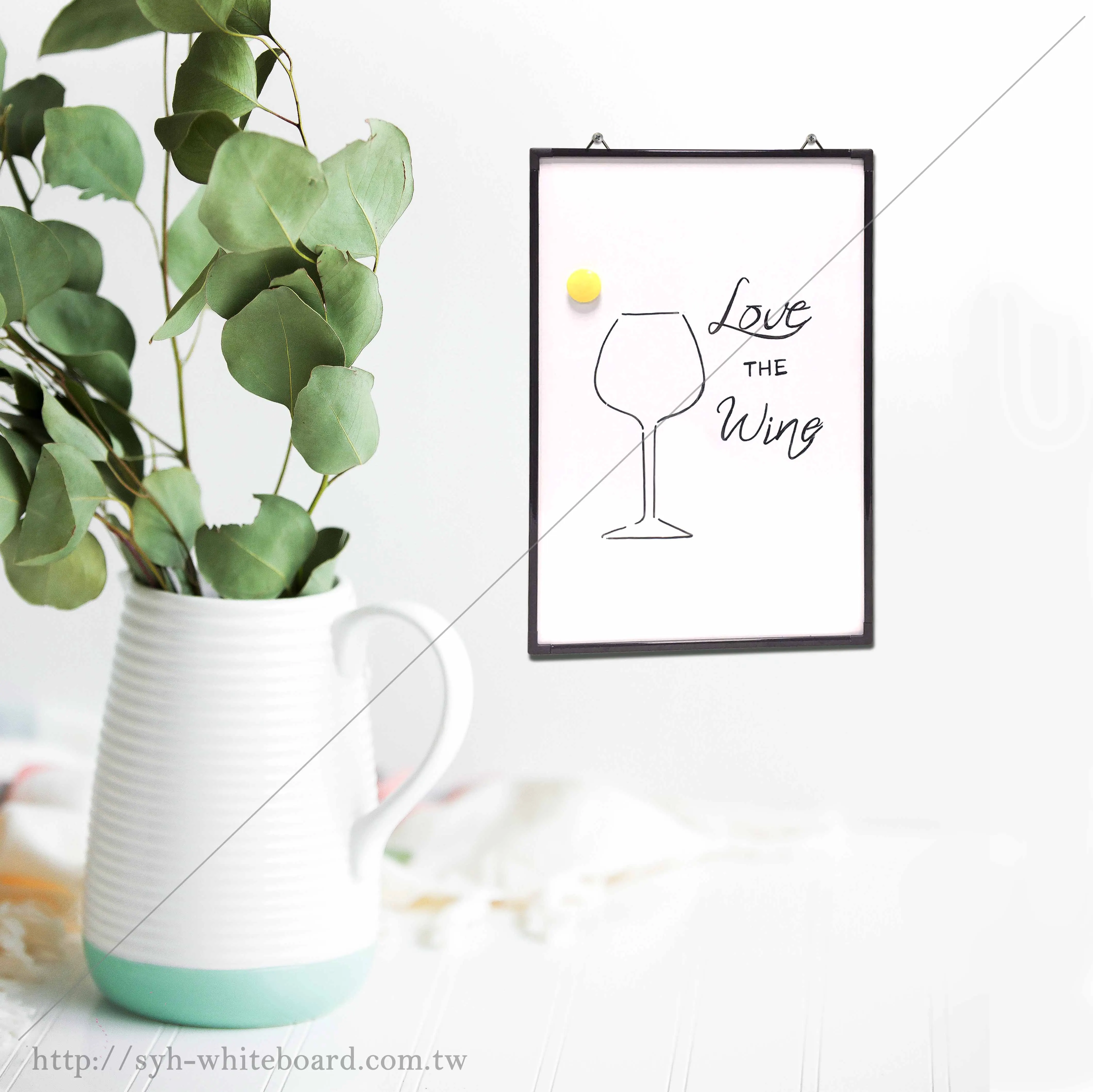 Элегантная черная алюминиевая рамка магнитная доска для сухой стирания