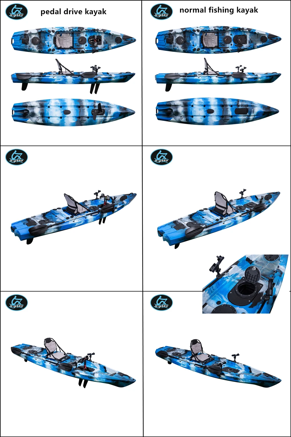 U-Boat 12ft pedal drive kayak normal