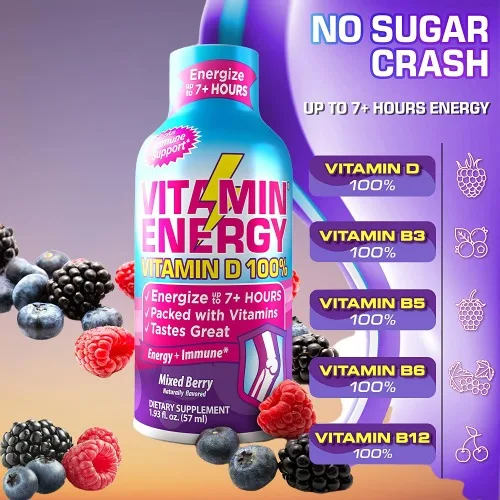 Vitamin Energy Vitamin D+ Dietary Supplement Provides Body Energy And