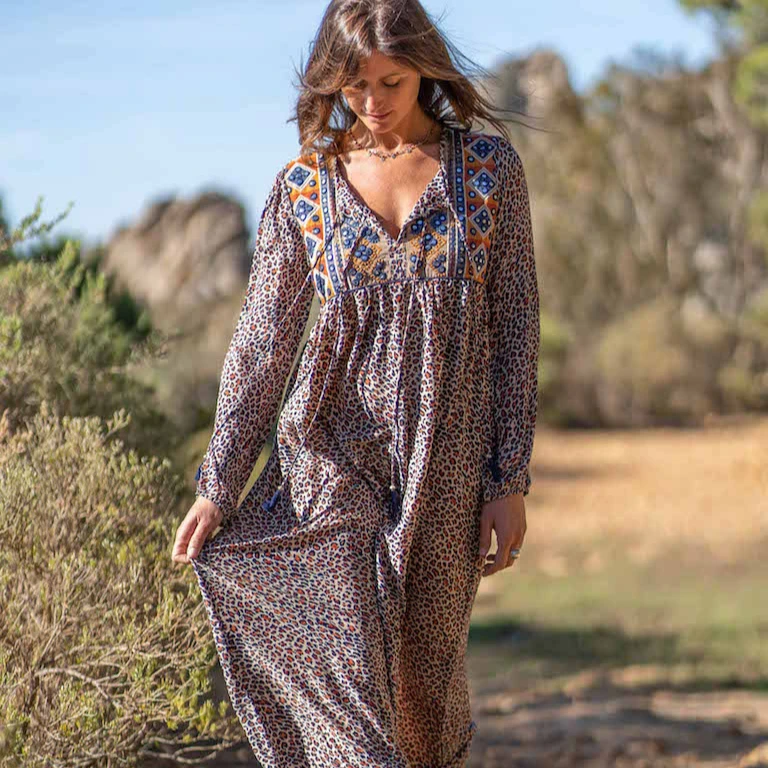 long sleeve maxi shift dress