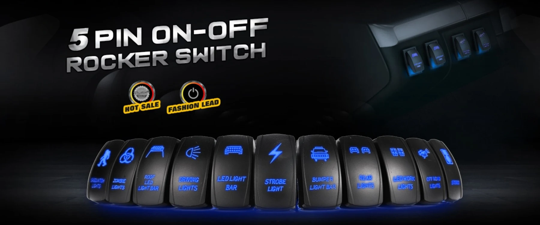 Mictuning 4gang Led Touch Screen Rocker Automotive Car Led Switch Panel