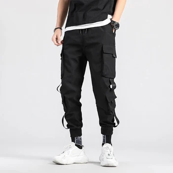 Black Cargo Pants Men Hip Hop Streetwear Jogger Trousers Men Casual Sweatpants Brand 2021 Summer New Men's Pants
