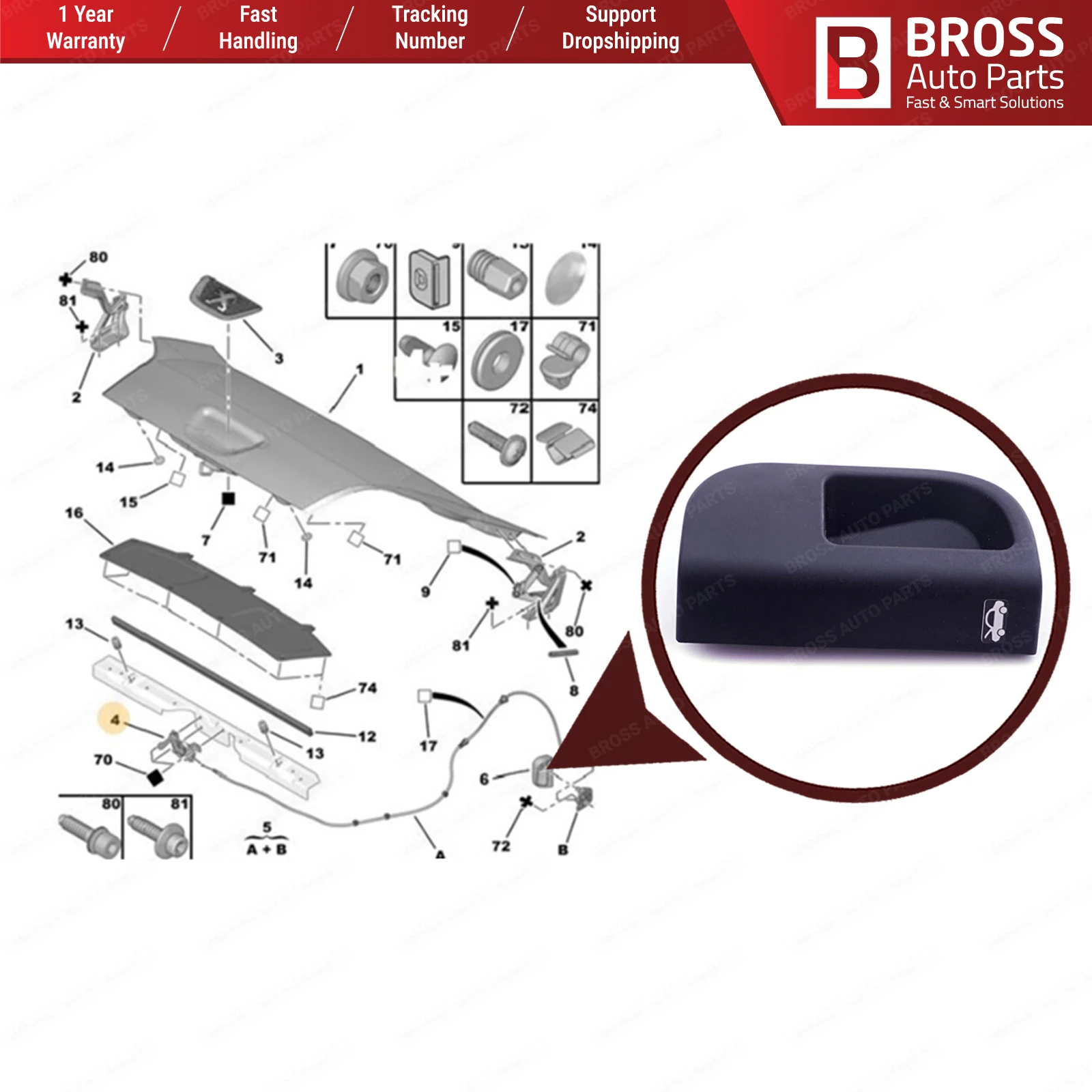 2024 CHEVROLET TRAX HOOD BONNET RELEASE OPEN OPENER HANDLE OEM