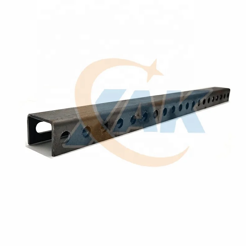 Galvanized Single Slotted OEM size cold rolled cold formed u shape u strut c steel channel steel perforated profile