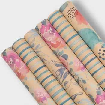 High Quality vietnam free sample Ink Printed Gift Kraft Wood Pulp Wrapping Paper for Flowers Printing Wrapping