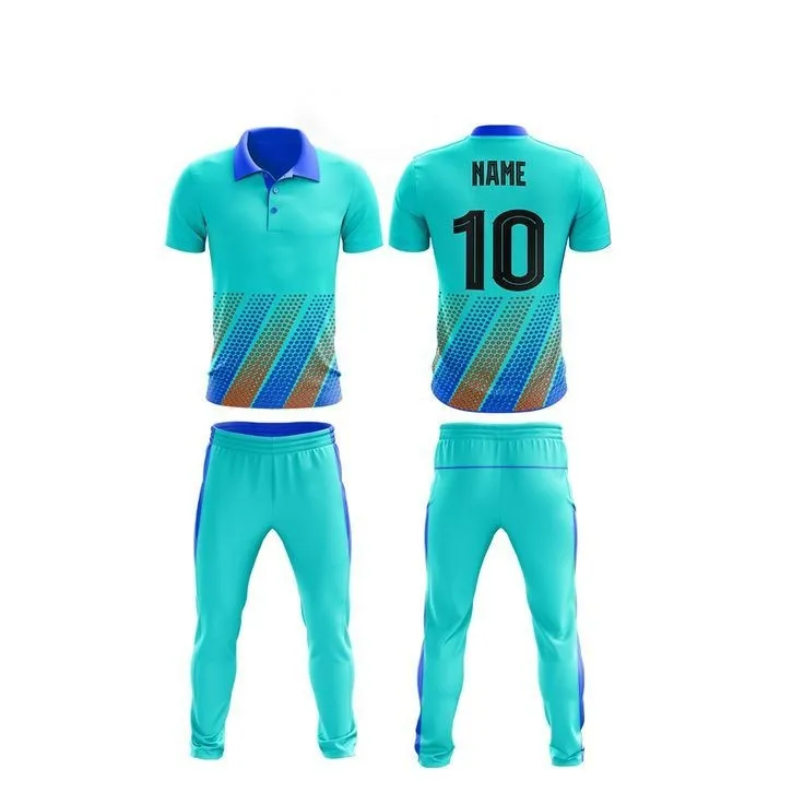 Multicolor Polyester Cricket Jersey for Men - White Orange Blue