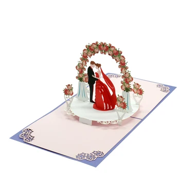 HMG 3D greeting popup card Wedding invitation with couple model and design customize
