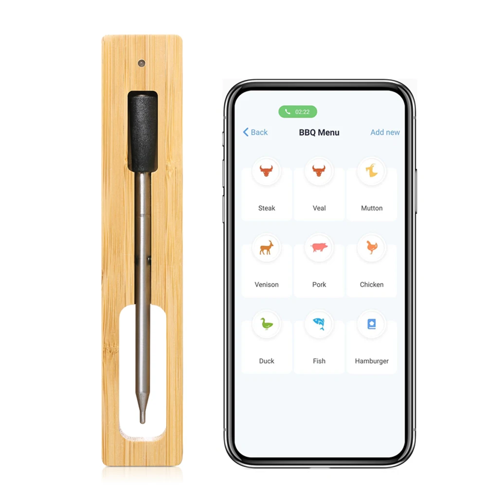 Smart Wireless Bluetooth Grill Thermometer Mobile APP Waterproof