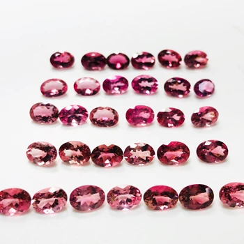 Pink Tourmaline Loose Gemstone Oval Shape Faceted Tourmaline Gemstone 7x5 MM 35.55 Cts Natural Pink Tourmaine Gemstone at Bulk