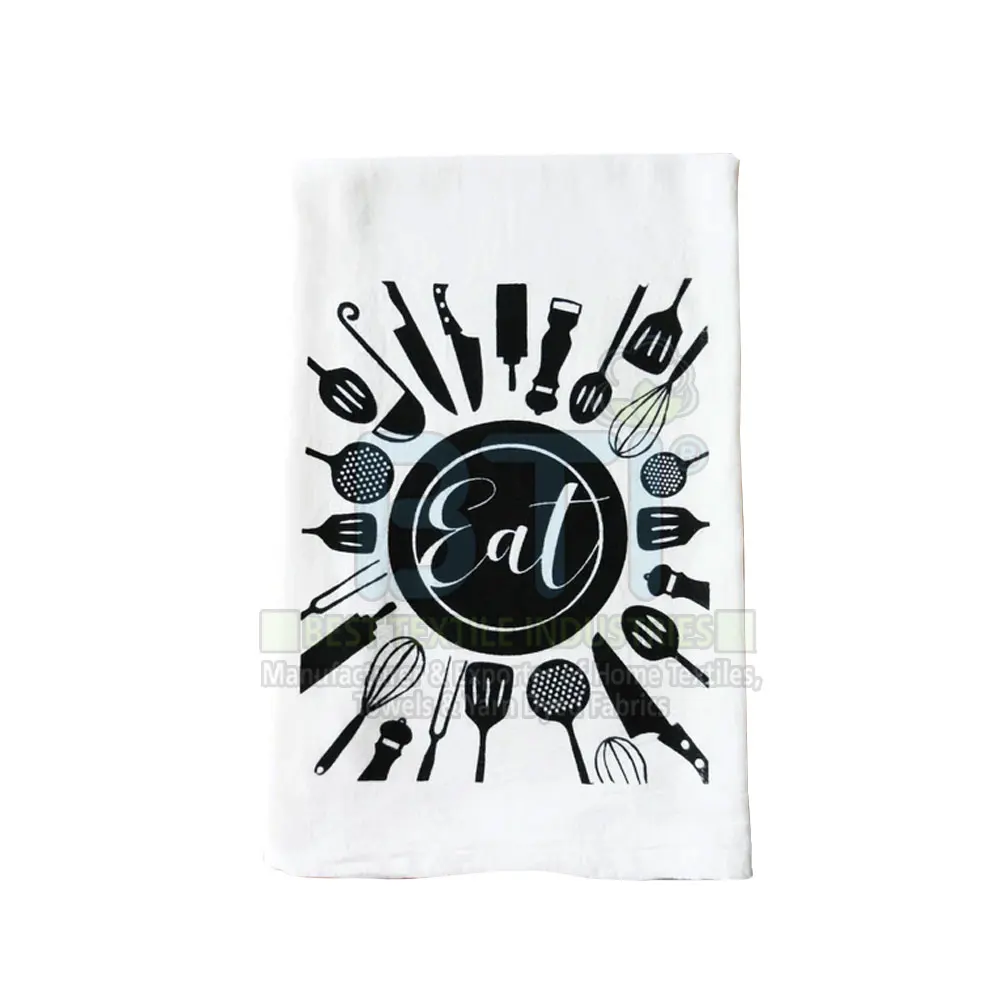 Wholesale Custom Digital Screenprinted Kitchen Towels 100 Cotton Tea