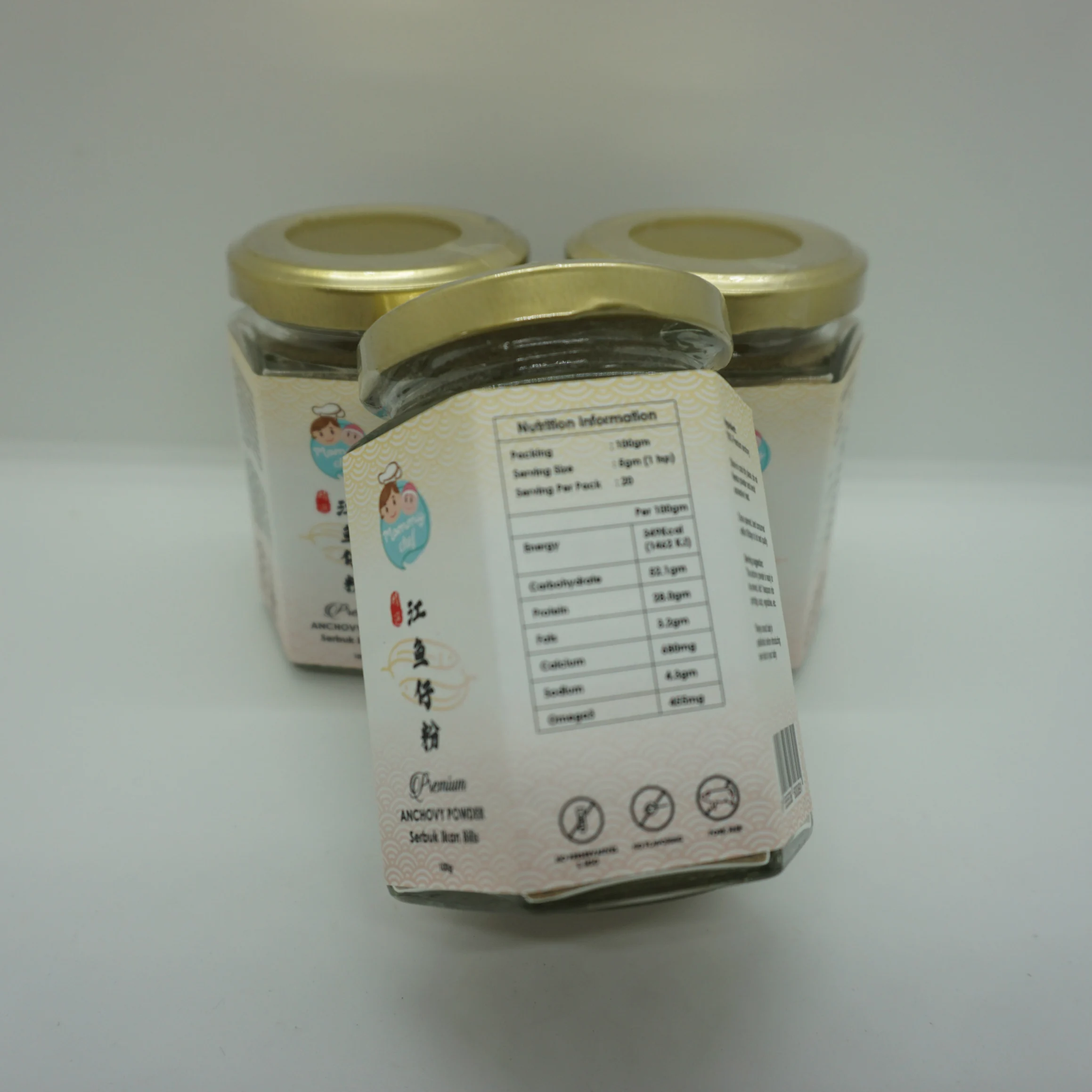 Malaysia Wholesalers Dried Anchovy Fish Powder Bottle Style Packaging